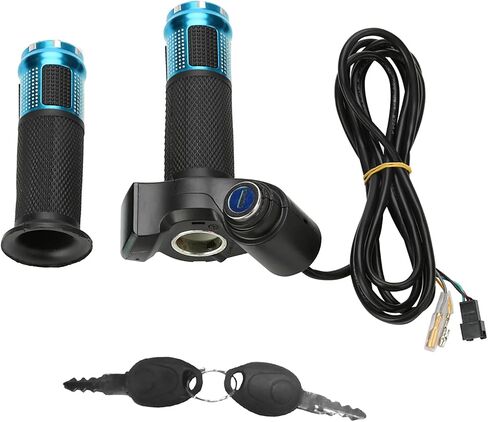Handlebar Throttle Grips, Throttle Grips 3 Speed with LED Display Screen Handle for Electric Bike(Blue) in Saudi Arabia