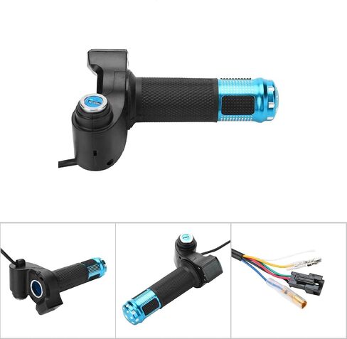 Handlebar Throttle Grips, Throttle Grips 3 Speed with LED Display Screen Handle for Electric Bike(Blue) in Saudi Arabia