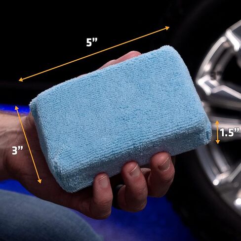 VIKING Microfiber Car Wax Applicator and Cleaning Pads with Finger Pockets - 5 in. Diameter, Blue, 8 Pack in Saudi Arabia