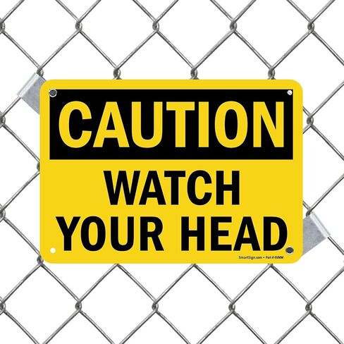 SmartSign "Caution - Watch Your Head" Sign | 7" x 10" Plastic in Saudi Arabia