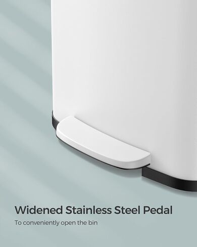 SONGMICS Kitchen Trash Can, 18-Gallon Stainless Steel Garbage Can, with Stay-Open Lid and Step-on Pedal, Soft Closure, Tall, Large and Space-Saving, Charcoal Gray and Black ULTB520G01 in Saudi Arabia