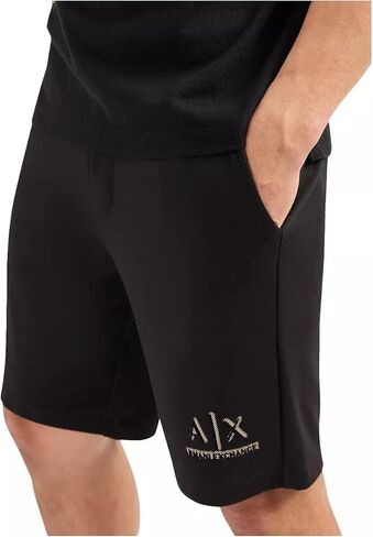 A｜X ARMANI EXCHANGE Men's Limited Edition Black and Gold Ax Fleece Shorts in Saudi Arabia