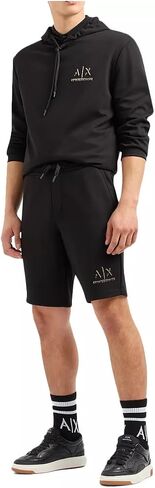 A｜X ARMANI EXCHANGE Men's Limited Edition Black and Gold Ax Fleece Shorts in Saudi Arabia