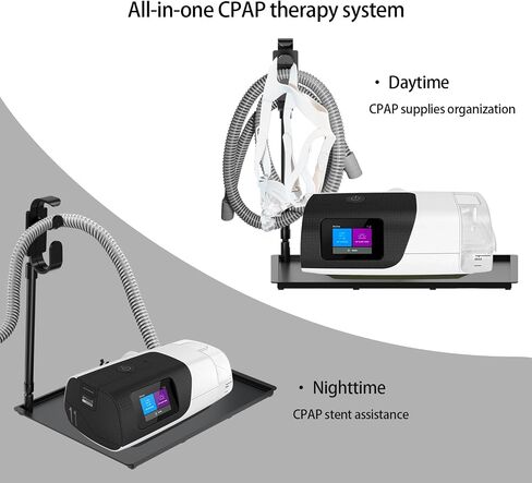 حصيرة حماية CPAP - حامل خرطوم CPAP، لوازم CPAP وسادة تنظيم بجانب السرير مع خطاف قابل للسحب لقناع وأنبوب CPAP، تحافظ على طاولة السرير الخاصة بك مرتبة وتمنحك تجربة نوم أفضل. in Kuwait