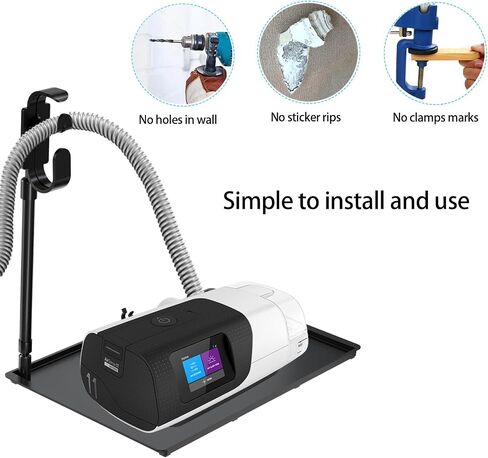 حصيرة حماية CPAP - حامل خرطوم CPAP، لوازم CPAP وسادة تنظيم بجانب السرير مع خطاف قابل للسحب لقناع وأنبوب CPAP، تحافظ على طاولة السرير الخاصة بك مرتبة وتمنحك تجربة نوم أفضل. in Kuwait