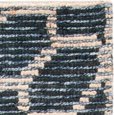 SAFAVIEH Natural Fiber Collection Runner Rug - 2'3" x 7', Beige & Charcoal, Handmade Woven Wool & Jute, Ideal for High Traffic Areas in Living Room, Bedroom (NF218H) in Saudi Arabia