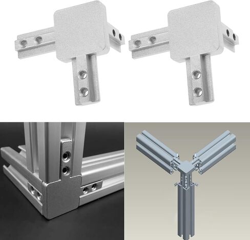 The Lord of the Tools 4PCS 3-Way End Corner Bracket Connector with Screws for 8mm T Slot European Standard Aluminum Extrusion Profile 4040 Series Silver in Saudi Arabia