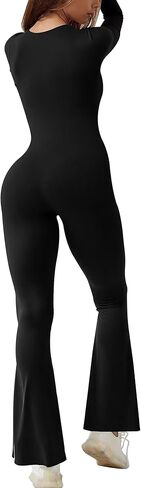 بدلة يوجا Lystaii للسيدات بأكمام طويلة وواسعة الساق، بدلة رياضية كاجوال in Kuwait