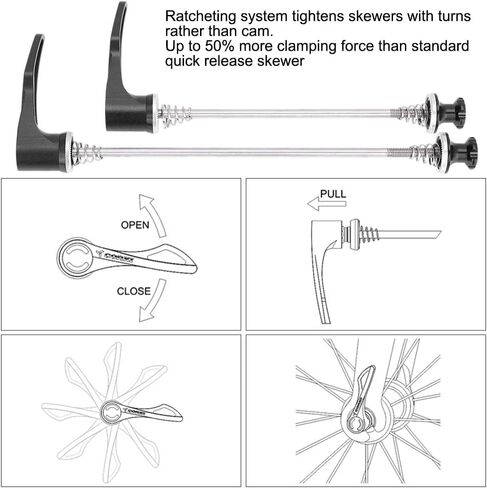 Bike Release Skewer Front Rear, Ti Axle & CNC Alloy Skewers for Mountain Bike Road Quick Release(100/135 -Black) in Saudi Arabia