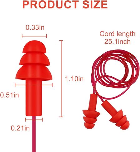 48-73-3151 سدادات أذن أكثر هدوءًا 3PK تصنيف تقليل الضوضاء 26 ديسيبل يناسب سدادات الأذن السلكية القابلة لإعادة الاستخدام من ميلووكي (5 عبوات) in Kuwait