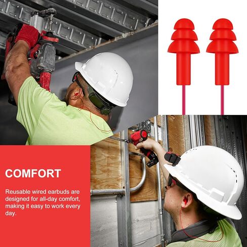 48-73-3151 سدادات أذن أكثر هدوءًا 3PK تصنيف تقليل الضوضاء 26 ديسيبل يناسب سدادات الأذن السلكية القابلة لإعادة الاستخدام من ميلووكي (5 عبوات) in Kuwait