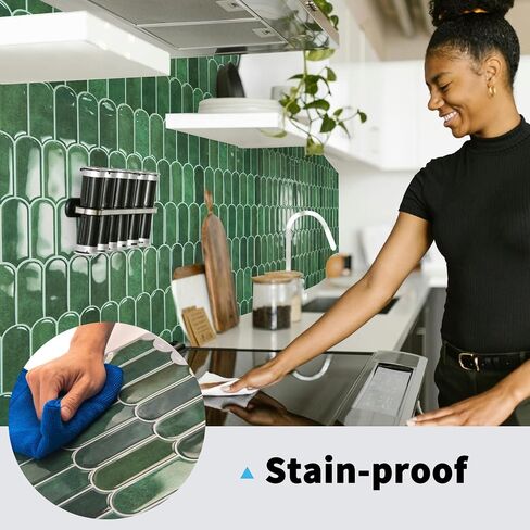 Art3d 10-Sheet Peel and Stick Kitchen Backsplash Tile, Vinyl Stick On Wall Tile Sticker for Bathroom Laundry Room Back Splashes, 12"x12" Green in Saudi Arabia