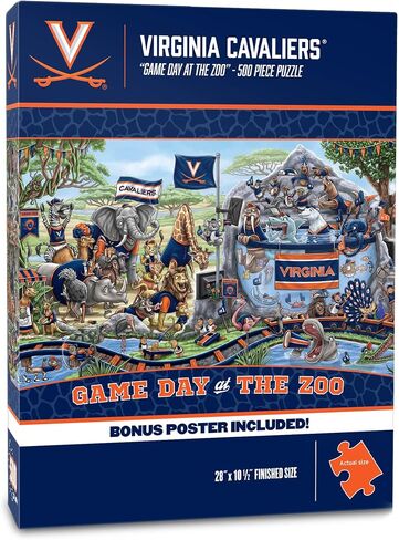 YouTheFan NCAA Virginia Cavaliers Game Day at The Zoo 500pc Puzzle 28" x 10.5" in Saudi Arabia