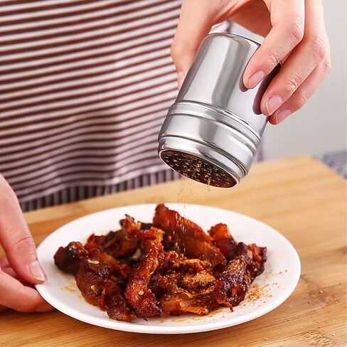 3 Pcs Stainless Steel Spice Shaker Salt Pepper Cans Seasoning Bottle with Holes Adjustable Seasoning Dispenser for Cooking in Saudi Arabia