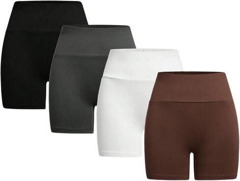 SOLY HUX Women's Running Shorts Tummy Control Yoga Leggings Shorts 4 Piece Workout Gym Cycling Shorts in Saudi Arabia