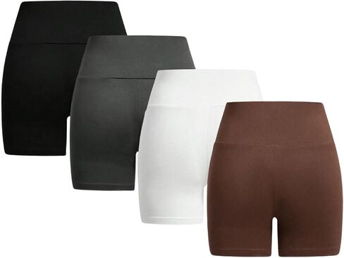 SOLY HUX Women's Running Shorts Tummy Control Yoga Leggings Shorts 4 Piece Workout Gym Cycling Shorts in Saudi Arabia