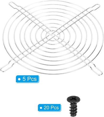PATIKIL 247mm Filter Grill with Screws, 3 Pack Chrome Plated Iron Frame Ventilator Grill Protector Mesh Dustproof Case Cover for Computer, Fan, Silver Tone in Saudi Arabia