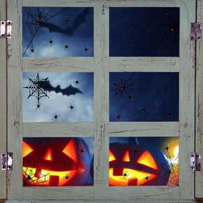 3 Sheets Halloween Spider Web Stickers, Halloween Spiders and Webs Window Clings Spider Webs Window Decals Wall Decoration for Halloween Party Supplies Gifts