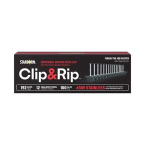Clip and Rip Universal Hidden Deck Clip (305 Stainless Steel), 192 ct 100 sq ft