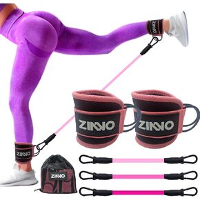 ZINNO Ankle Resistance Bands-Glutes Workout Equipment Set with Cuffs, Straps-for Heavy Leg Training