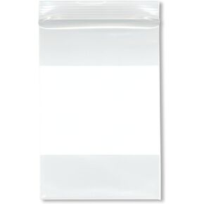 Plymor 4" x 6" (Pack of 100), 6 Mil Industrial Duty White-Block Zipper Reclosable Plastic Bags