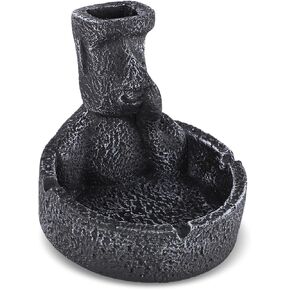 Stone Statue Ashtray, Easter Island Head Statue, Decorative Ashtray, Cigar Ash Tray for Outdoor Indoor Creative Desktop Smoking Ash Tray Cement Ashtrays for Cigarettes Funny Ashtrays