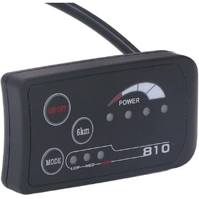 RiToEasysports Electric Bike S810 LED Panel, 36V 48V LED Display Meter for Electric Bike 4 Wire Bike Modification LED Control Display Meter Plug