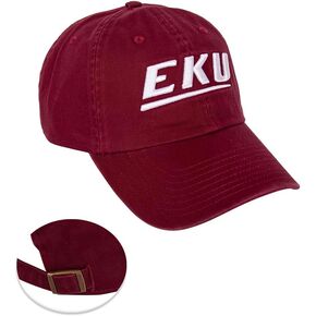 Desert Cactus Eastern Kentucky University Baseball Hat EKU Colonels Brimmed Embroirderd Hats Cap Adjustable Cloth Strap Adult (Style A) Red