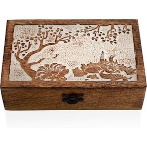 Great Birthday Gift Ideas Handmade Decorative Wooden Jewelry Box Jewelry Organizer Keepsake Box Treasure Chest Trinket Holder Watch Box Storage Box Housewarming Gifts Women