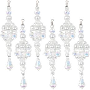 SOLID OAK Crystal Ice Drops Makes 6 Nostalgic Christmas Beaded Cyrstal Ornament Kit