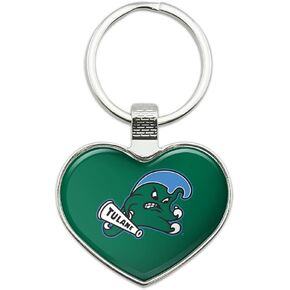 Tulane University Primary Logo Keychain Heart Love Metal Key Chain Ring
