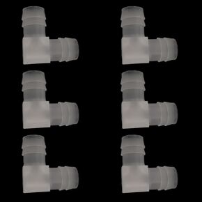 3/8" Hose Barb 90 Degree Elbow L Fitting, Plastic 2 Way Equal Barbed Joint Splicer Mender Union Adapter Hose Fitting-6Pcs