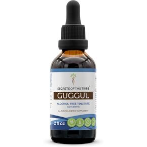 Secrets of the Tribe Guggul Tincture Alcohol-Free Liquid Extract, Guggul (Commiphora Mukul) Dried Gum (4 FL OZ)