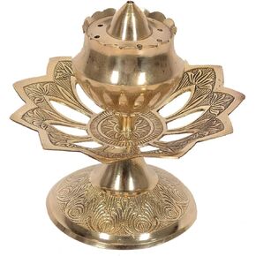 Skywalk Metal Brass Incense Agarbatti Stand Holder, Puja Accessory, Spiritual and Religious |Size-5" () Standard Gold