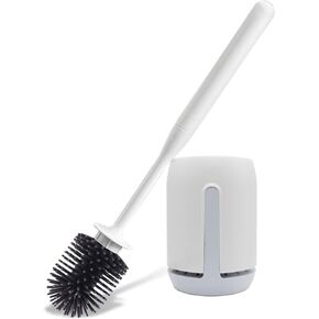 RV Toilet Bowl Brush and Holder, Ventilated Toilet Cleaner Brush with Long Handle and Flexible Bristles, Wall Mount for Motorhome Travel, Travel Trailers, Camper