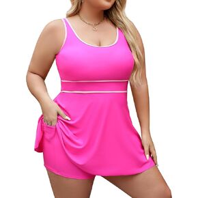 Women Plus Size Swimsuits High Waisted Shorts Full Coverage Bikini Sets 2 Piece Tummy Control Tankini Bathing Suits