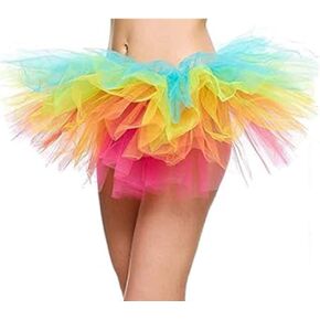 Ballet Tutu Skirt for Women Girls Classic 5 Layered Halloween Tutu Tulle Skirts Short Lady 80's Tutu Skirt
