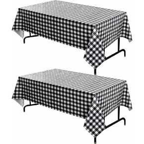 sancua Checkered Vinyl Rectangle Tablecloth - 54 x 78 Inch - 100% Waterproof Oil Proof Spill Proof PVC Table Cloth, Wipe Clean Table Cover for Dining Table, Buffet Parties and Camping, Khaki Checkered