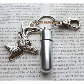 Deer Cremation Keychain - Memorial Keepsake - Memorial Keychain - in Memory of - Deer Urn - Ashes Keychain,Locket Keychain