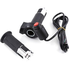 3 Gears Speed Switch Bike Grips Cover with Led Display Sn Accelerator Handle for Electric ycle (Silver&Black) Electric Throttle Electric Throttle