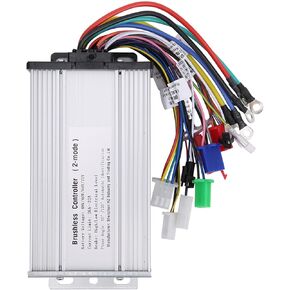 Pissente Motor Brushless Controller, 1000W-1500W 26A-32A 12Tube Dual Mode Rectangula E Bike Brushless Speed Motor Controller Replacement for Electric Scooter Electric Bike, 7x3.3x1.7in