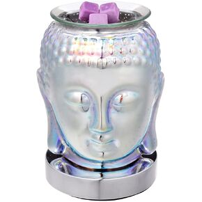 3D Buddha Statue Electric Wax Melter Warmer Oil Burner Aromatherapy Diffusers Touch Control Night Light Decor for Home Office Bedroom Living Room Gifts