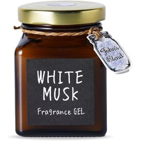 John's Blend OA-JON-86-1 Room Fragrance Air Freshener Gel, White Musk, Brown Bottle, Stationary Type, 4.6 oz (135 g)