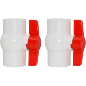 DAN SPEED NPT PVC Ball Valve 2 Packs, Shut-Off Ball Valve Threaded (1-1/4 inch)