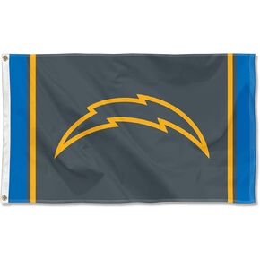 WinCraft Los Angeles Chargers Blackout Sideline Flag Outdoor Indoor 3x5 Foot Banner