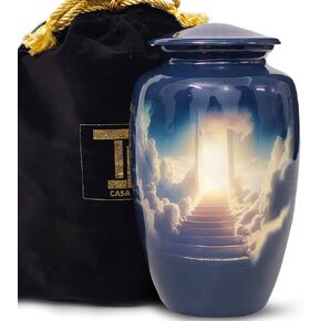 Heaven Stairway Cremation Urn for Funeral, Home or Burial - Adult Urns for Womens or Mens, Handmade Urns for Human Ashes Male or Female, Urns for Dad & Mom