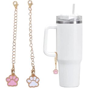 Cute Charm for Stanley Cup Tumbler, Personalized Paw Prints Charm for Stanley Cup with Handle, Cute Stanley Cup Accessories