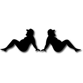 5047 Big Black Men 2 Black Vinyl 2.5"x 4.25" Decal/Bumper Sticker