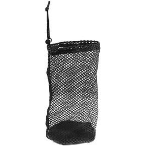 Black Golf Ball Bag Large Size Holds 48-56 Balls Pocket Style Nylon Mesh Bag Locking Drawstring Closure Breathable Netting Ball Carrying Drawstring Storage Pouch