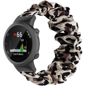 Scrunchies Band Compatible with Garmin Forerunner 45/45s,Adjustable Pattern Printed Wristbands Replacement for Garmin Forerunner 45/45s (S, Leopard Print)